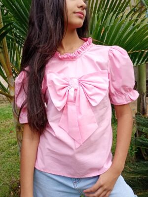 Blusa Laço - Cor: Rosa